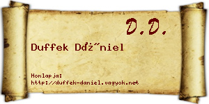 Duffek Dániel névjegykártya